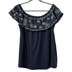 Panhandle Women's Off The Shoulder Floral Embroidered Top Size XL‎ Cowgirl Boho